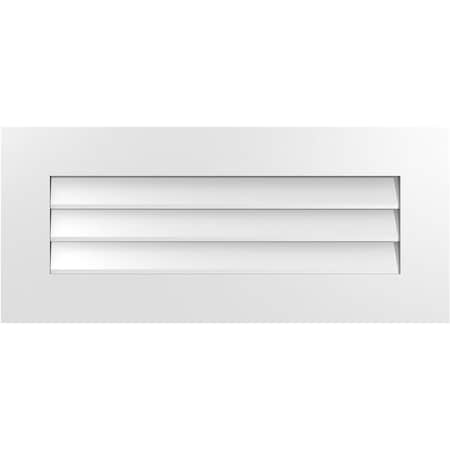 Ekena Millwork Vertical Surface Mount PVC Gable Vent: Non-Functional, w/3-1/2"W x 1"H, Standard Frame, 32"W x 14"H GVPVE32X1401SN